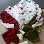 بلوز شلوار فینگر دار قلبی