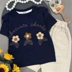 تیشرت شلوارک گل برجسته